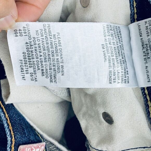 Levis 505 Mens Jeans Regular Straight Fit 38 x 32 Blue Dark Wash 100% Cotton - Picture 8 of 16